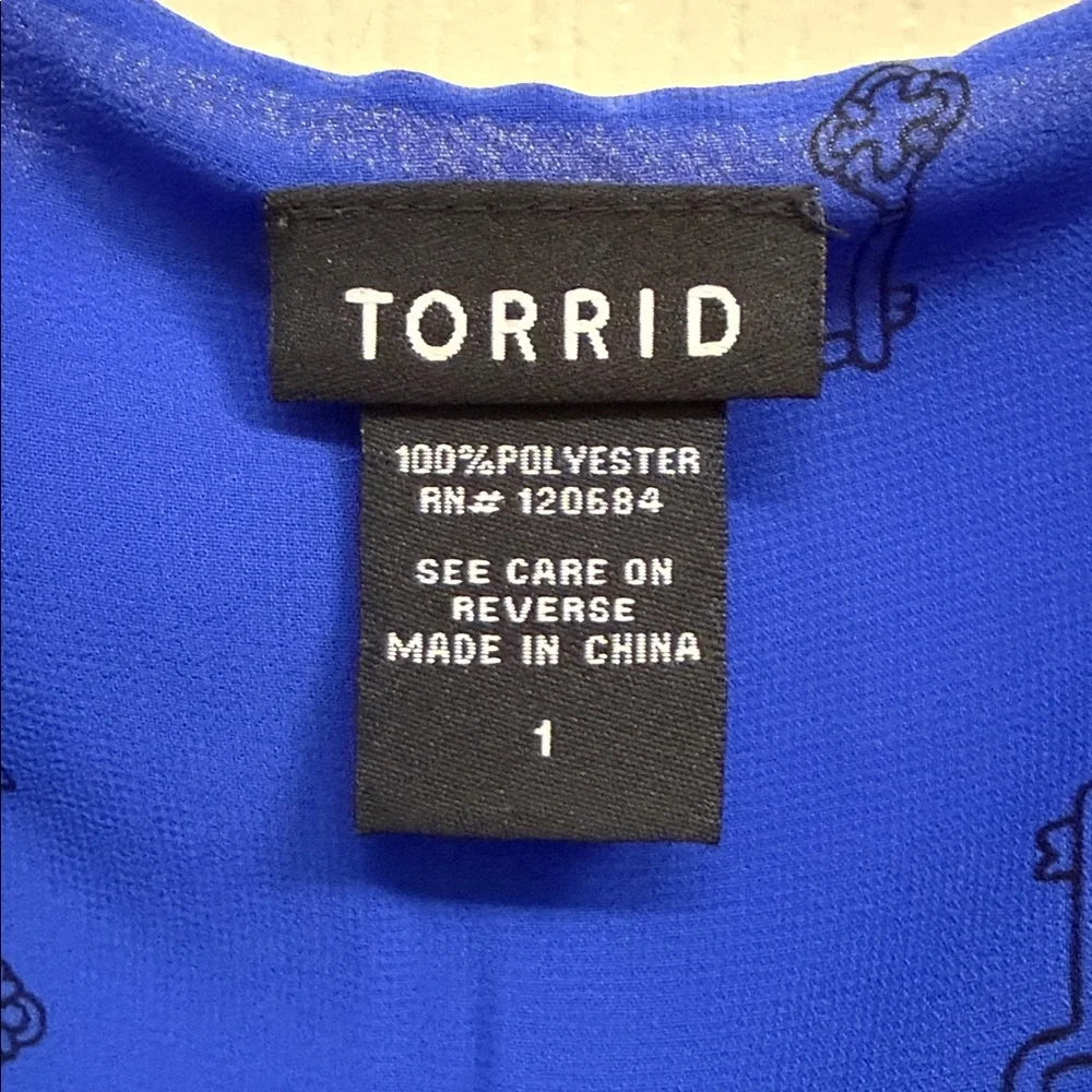 Torrid Royal Blue Ruffle Blouse - Picture 2 of 5